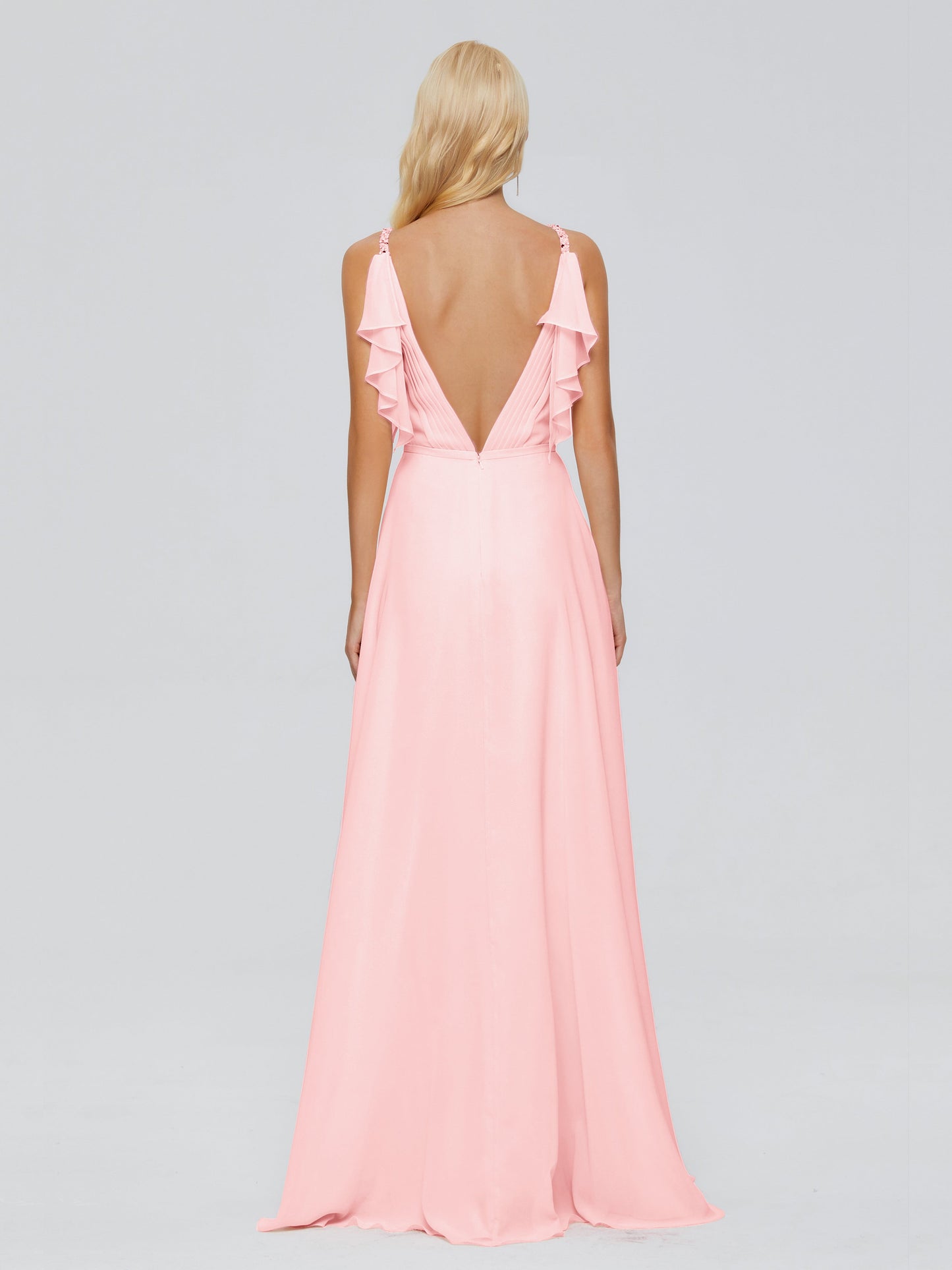 Brianna Straps V-back Chiffon Bridesmaid Dresses