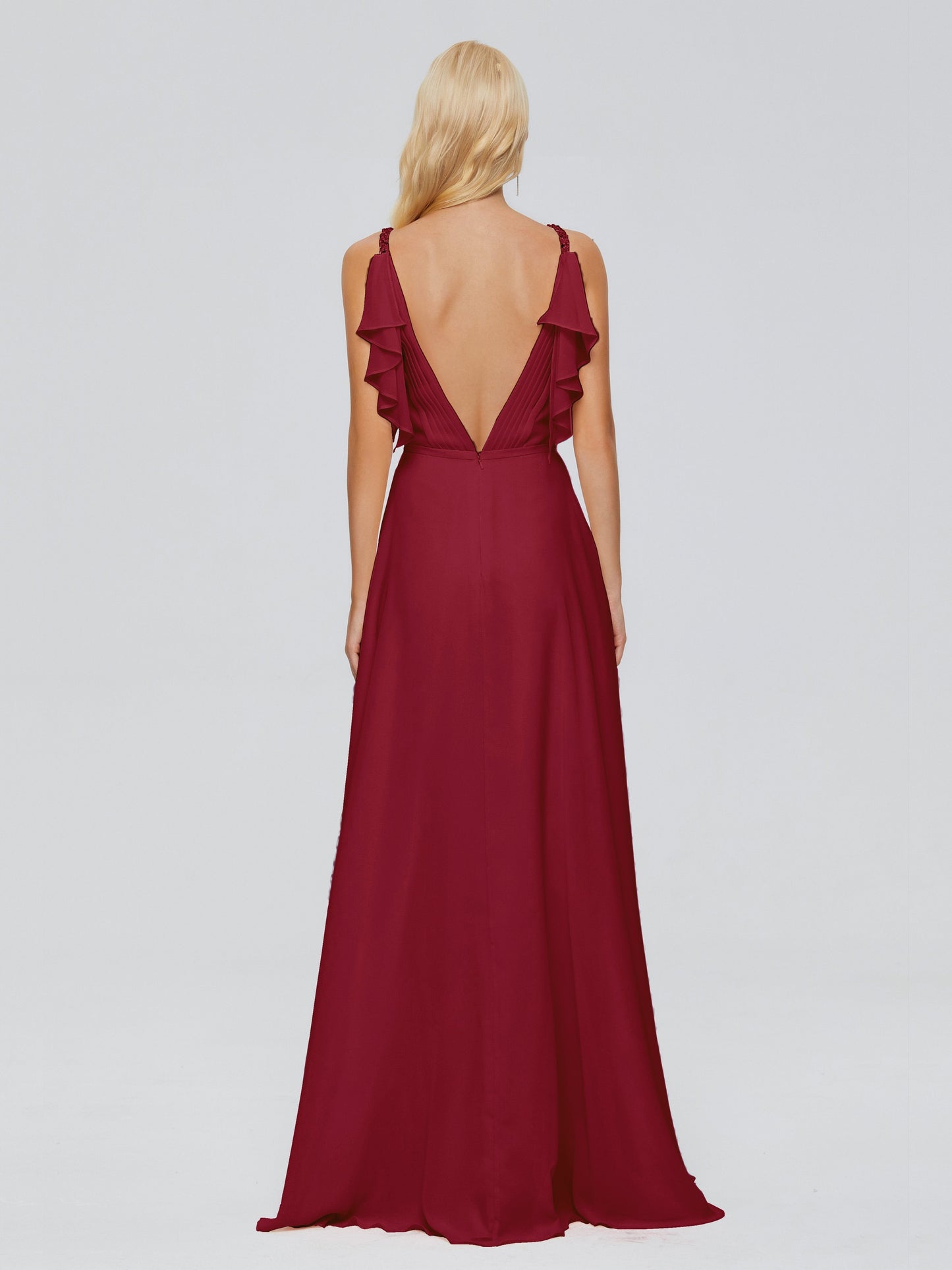 Brianna Straps V-back Chiffon Bridesmaid Dresses