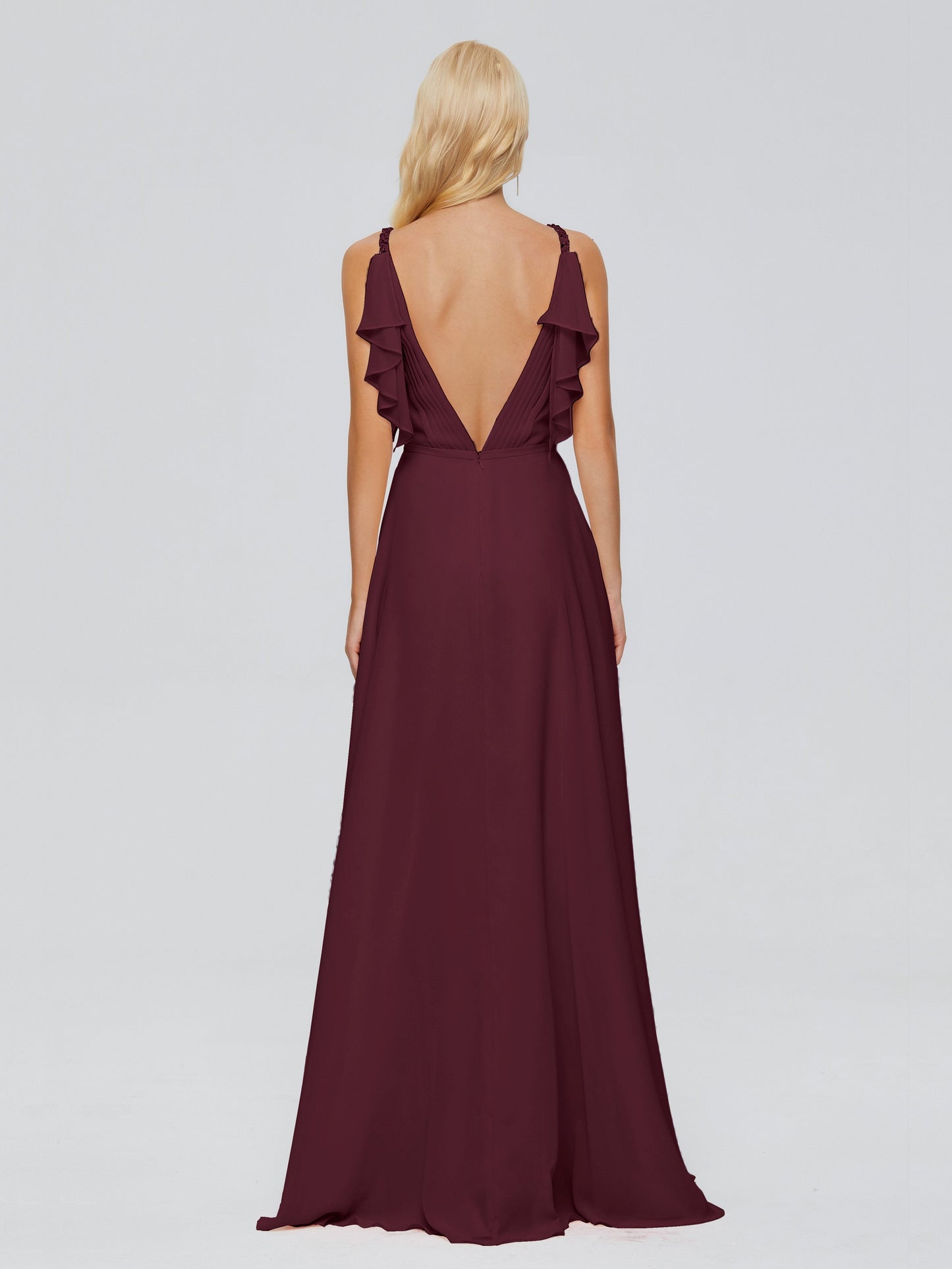 Brianna Straps V-back Chiffon Bridesmaid Dresses