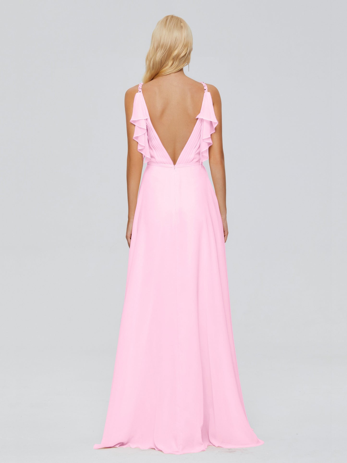 Brianna Straps V-back Chiffon Bridesmaid Dresses