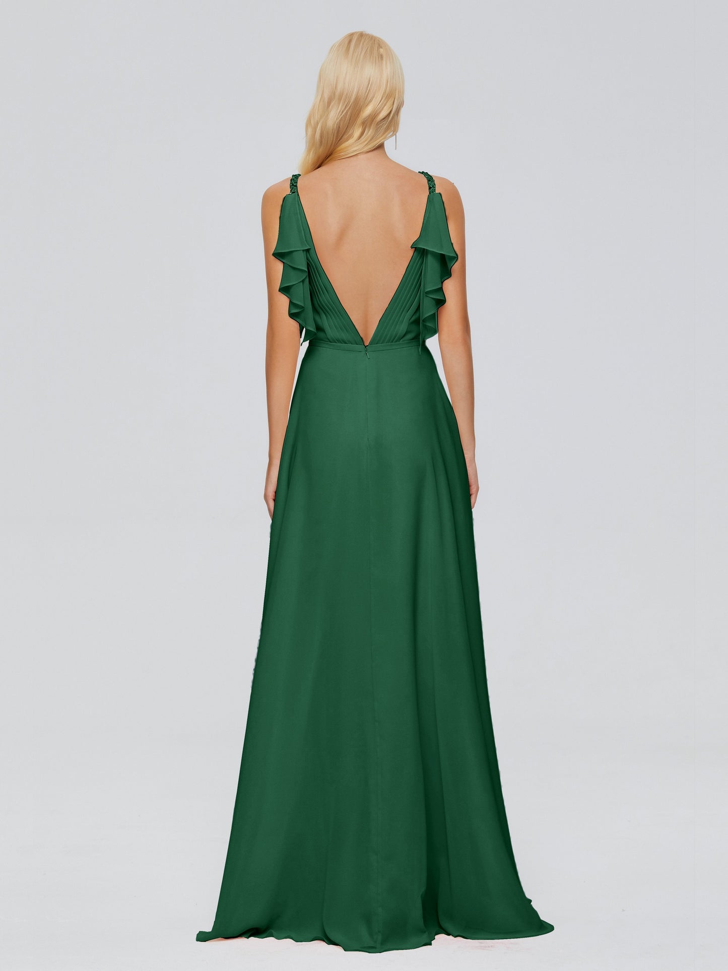Brianna Straps V-back Chiffon Bridesmaid Dresses