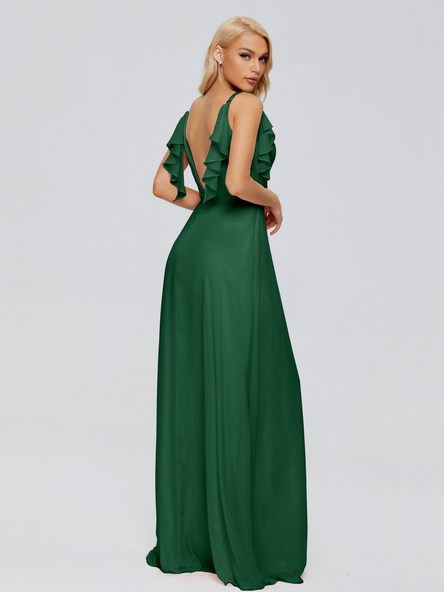 Brianna Straps V-back Chiffon Bridesmaid Dresses