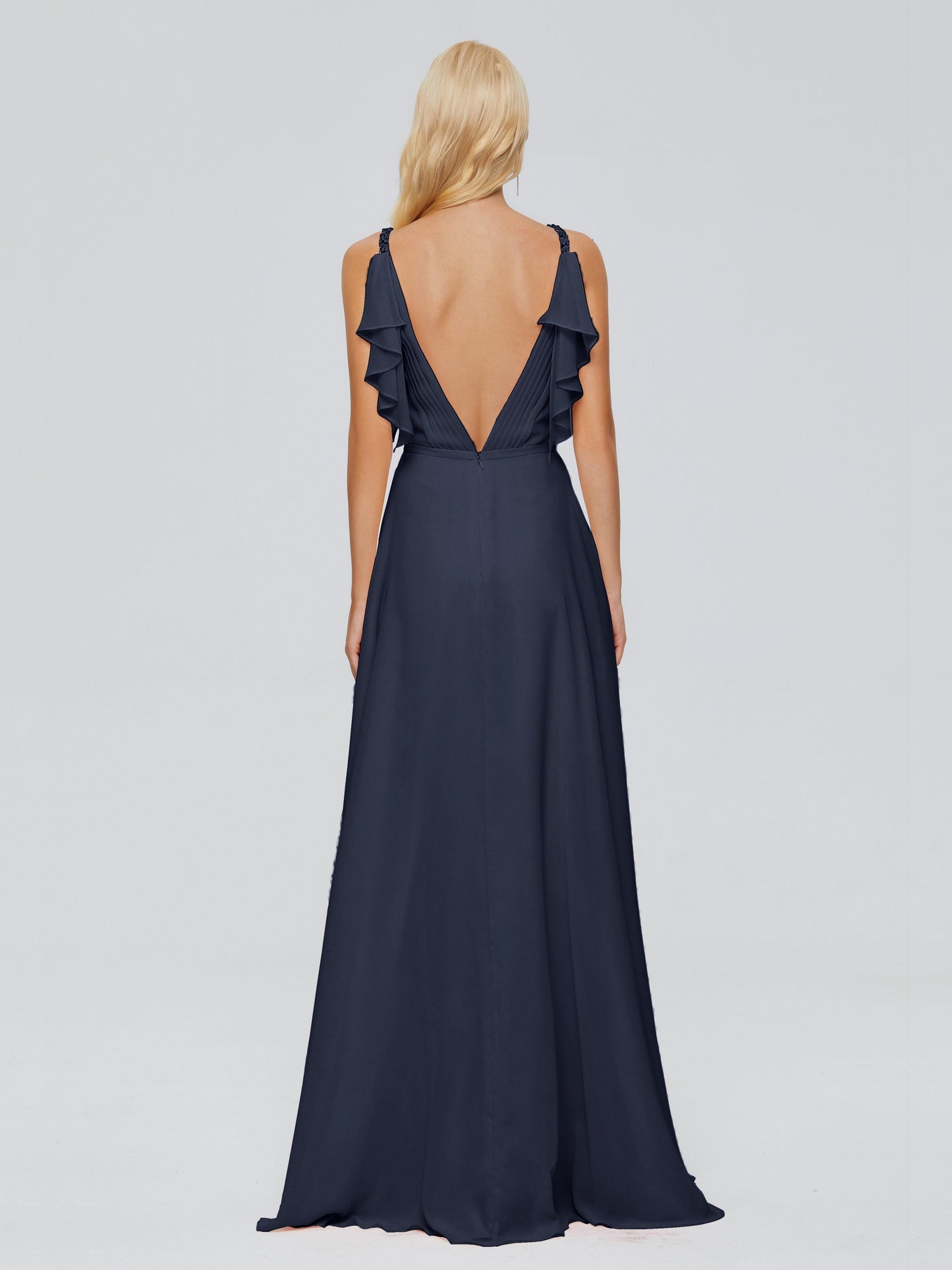 Brianna Straps V-back Chiffon Bridesmaid Dresses