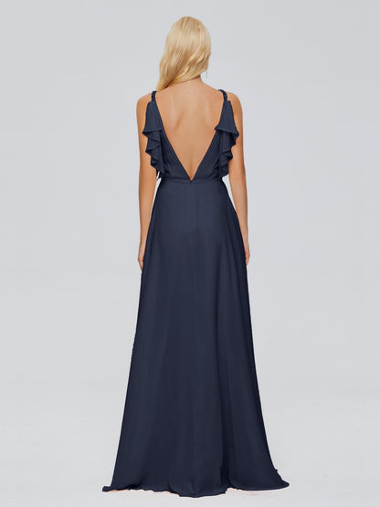 Brianna Straps V-back Chiffon Bridesmaid Dresses