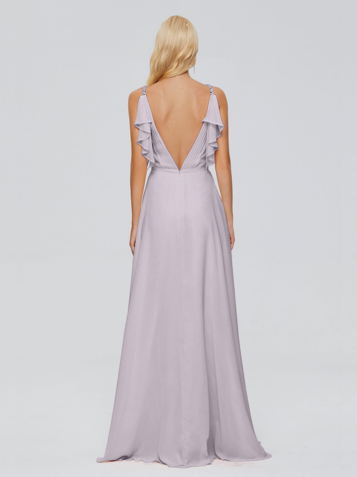 Brianna Straps V-back Chiffon Bridesmaid Dresses