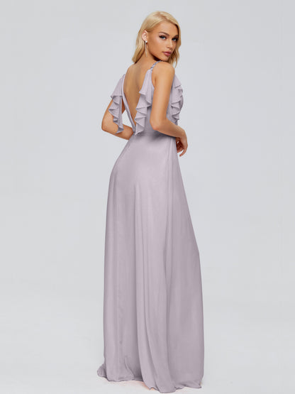 Brianna Straps V-back Chiffon Bridesmaid Dresses