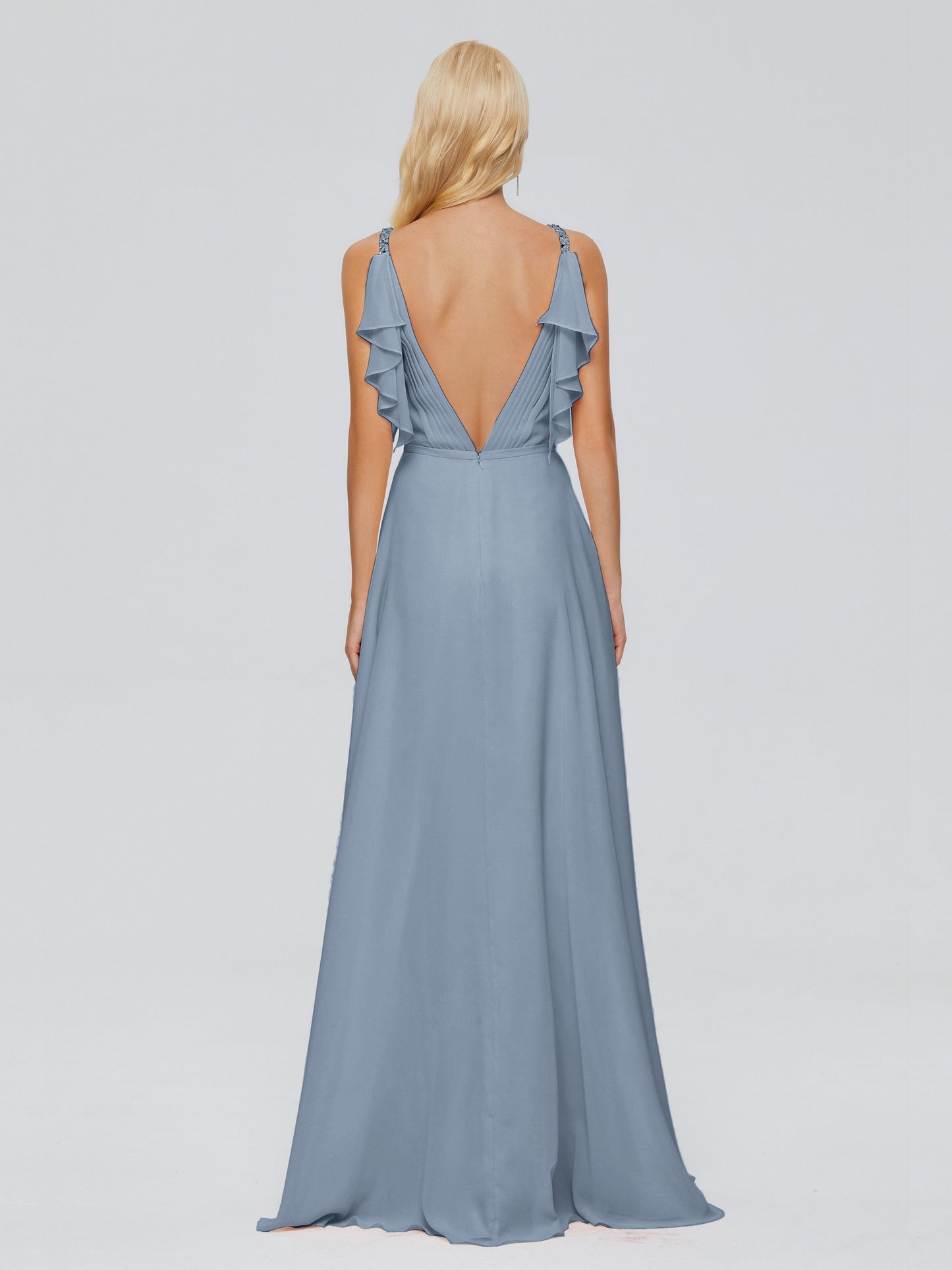 Brianna Straps V-back Chiffon Bridesmaid Dresses