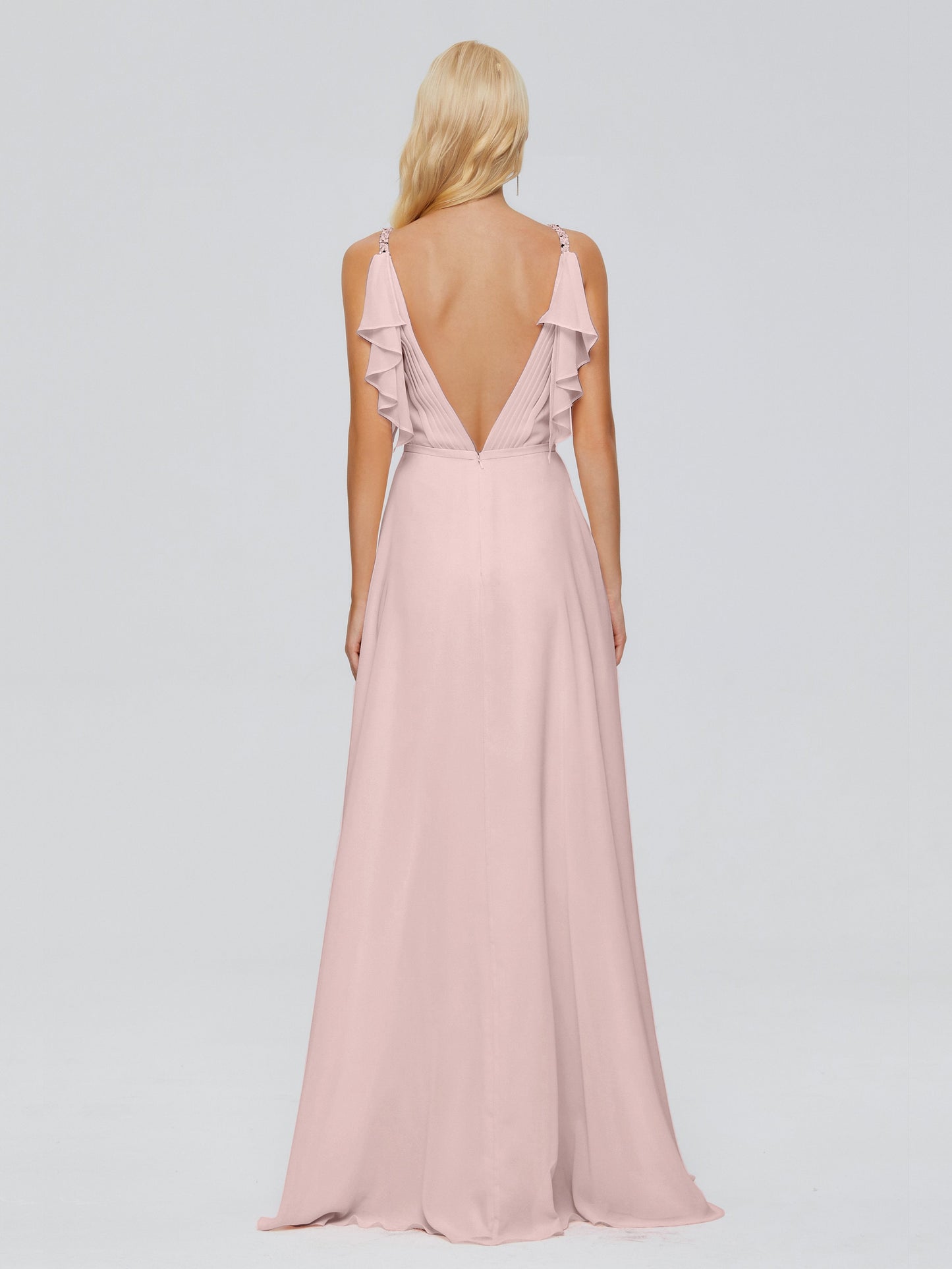 Brianna Straps V-back Chiffon Bridesmaid Dresses