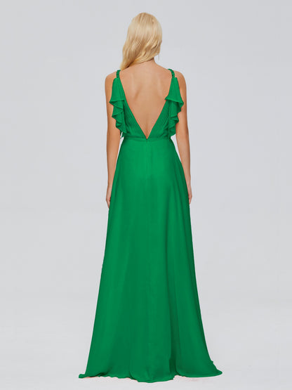 Brianna Straps V-back Chiffon Bridesmaid Dresses