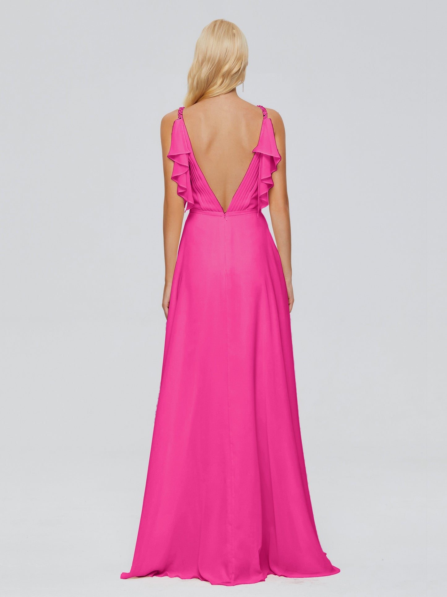 Brianna Straps V-back Chiffon Bridesmaid Dresses