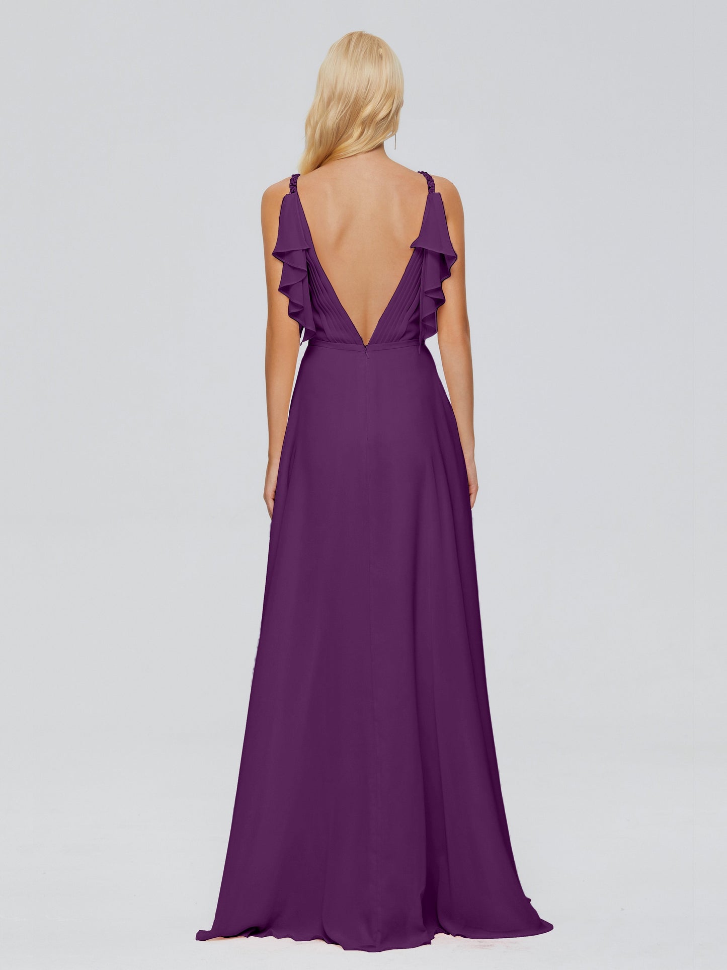 Brianna Straps V-back Chiffon Bridesmaid Dresses