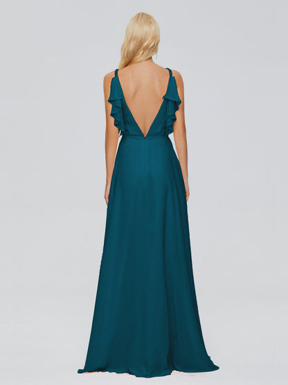 Brianna Straps V-back Chiffon Bridesmaid Dresses