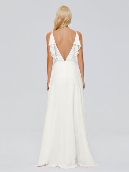 Brianna Straps V-back Chiffon Bridesmaid Dresses