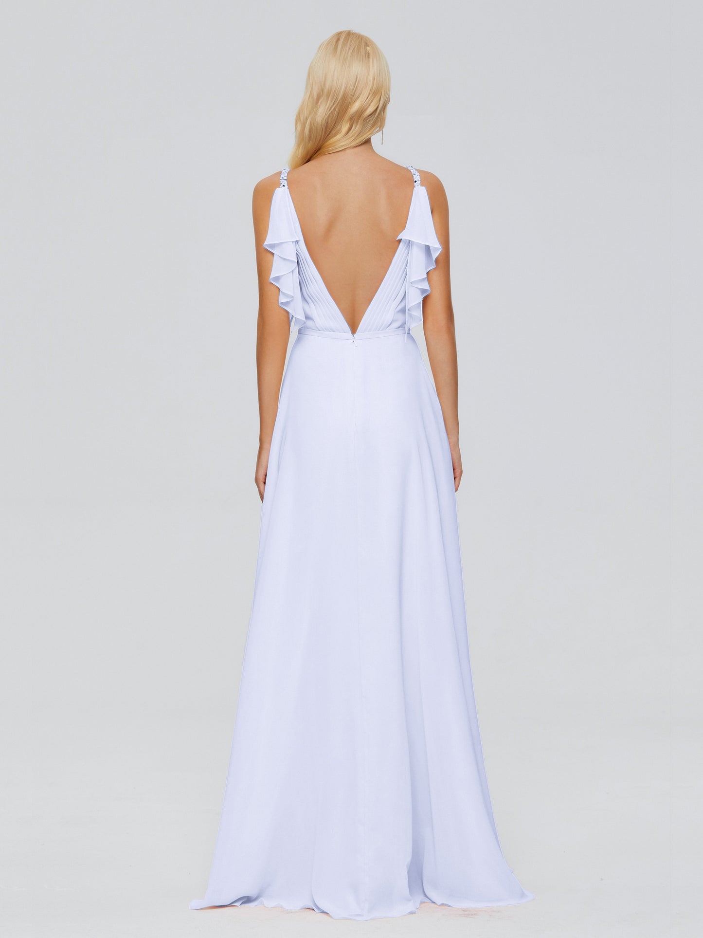 Brianna Straps V-back Chiffon Bridesmaid Dresses