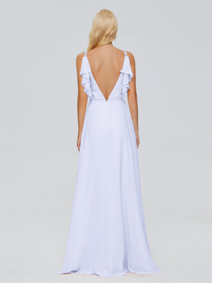 Brianna Straps V-back Chiffon Bridesmaid Dresses
