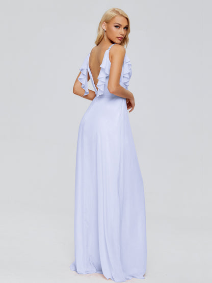 Brianna Straps V-back Chiffon Bridesmaid Dresses
