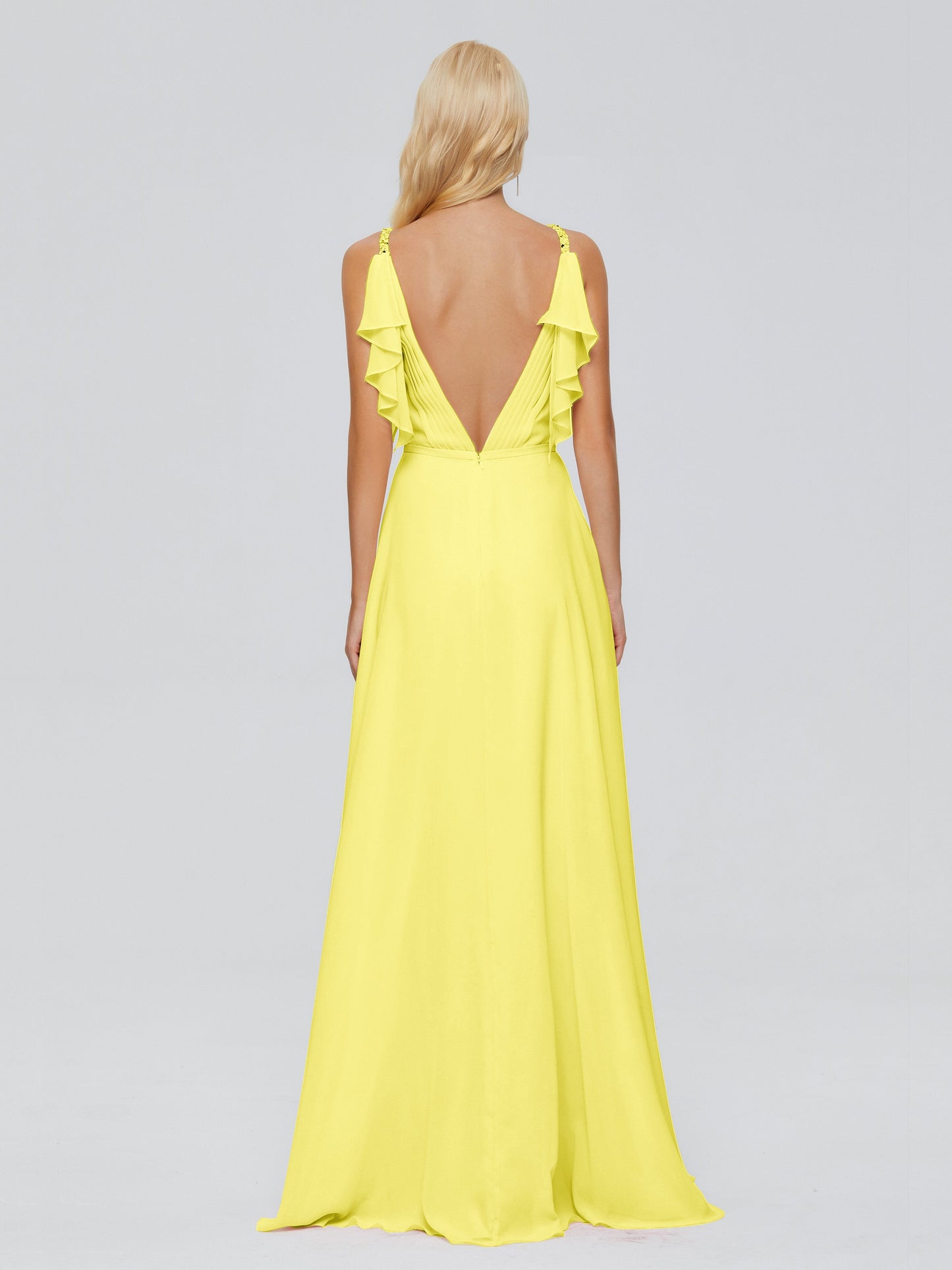 Brianna Straps V-back Chiffon Bridesmaid Dresses