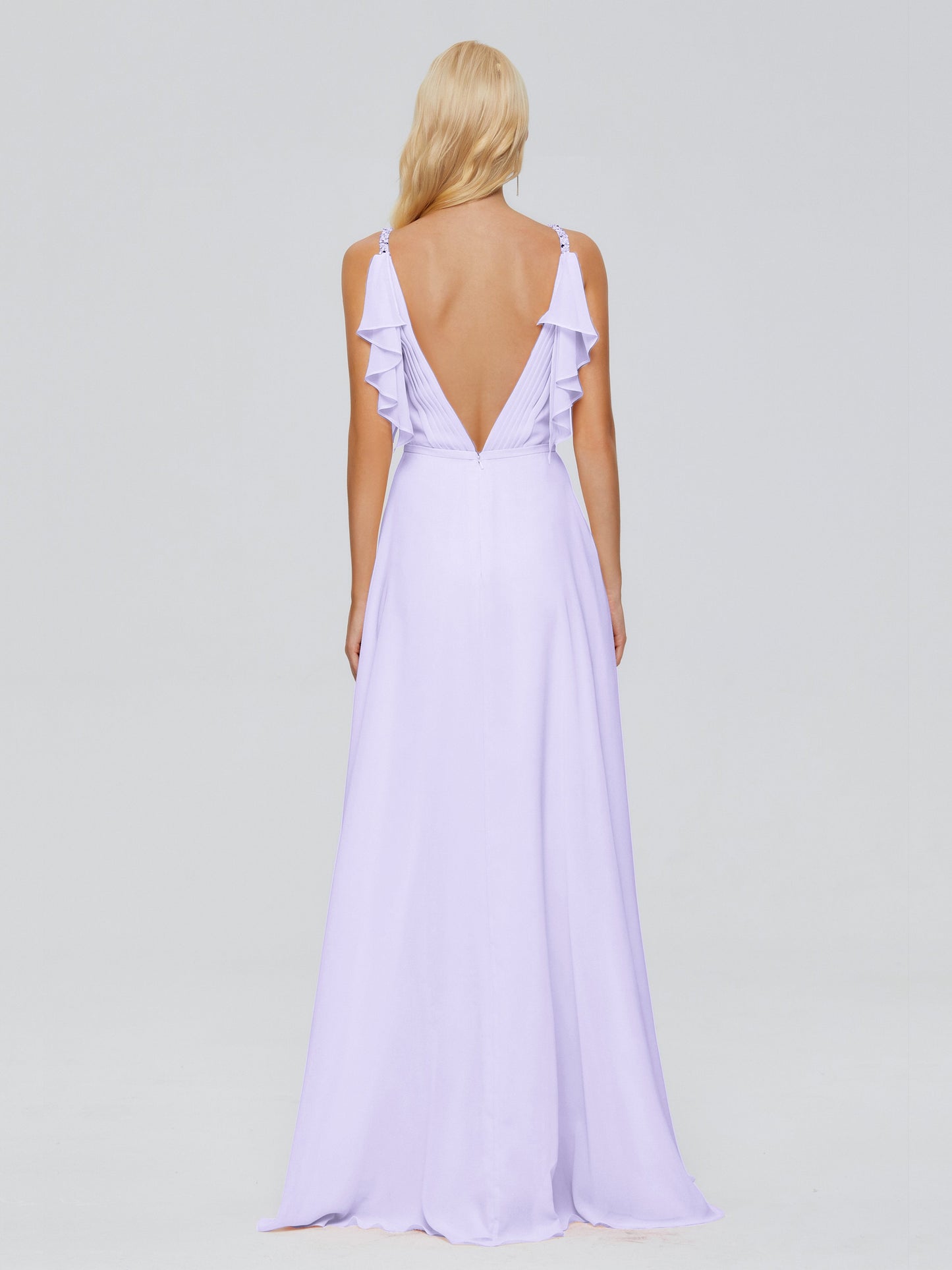 Brianna Straps V-back Chiffon Bridesmaid Dresses