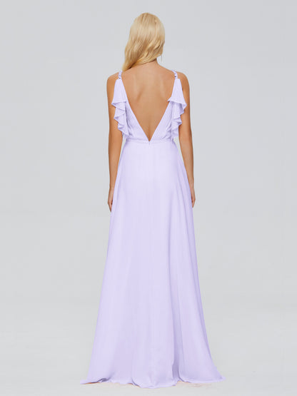 Brianna Straps V-back Chiffon Bridesmaid Dresses