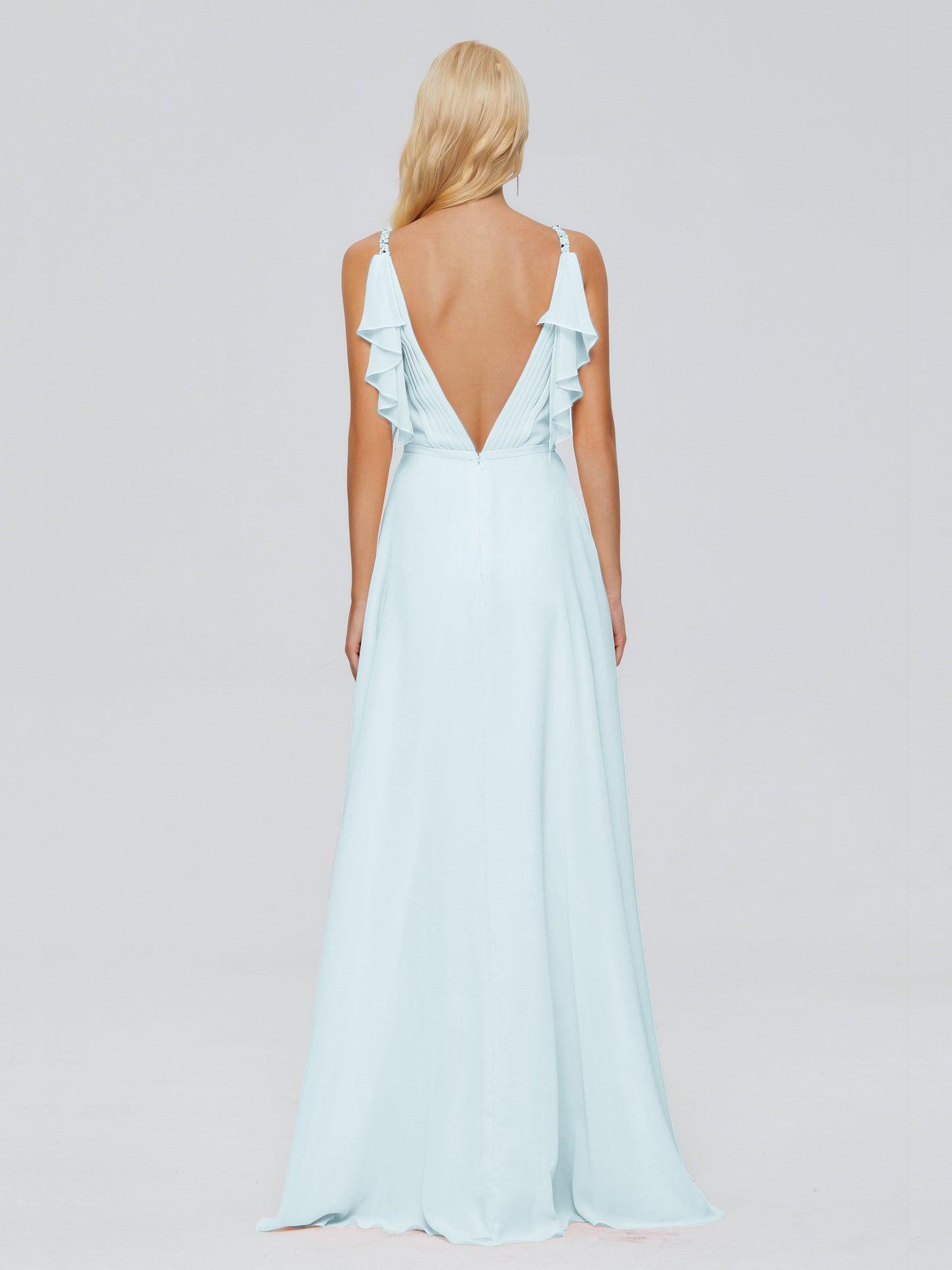 Brianna Straps V-back Chiffon Bridesmaid Dresses
