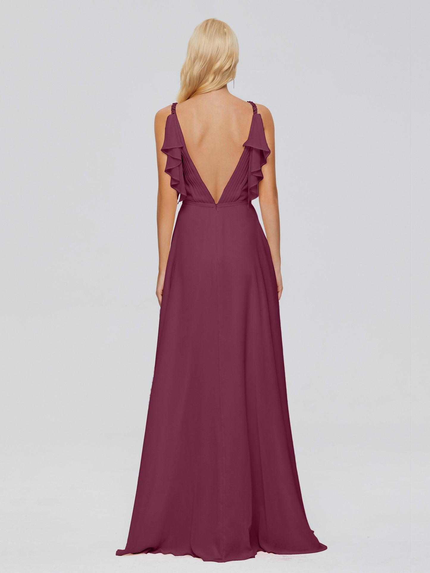 Brianna Straps V-back Chiffon Bridesmaid Dresses