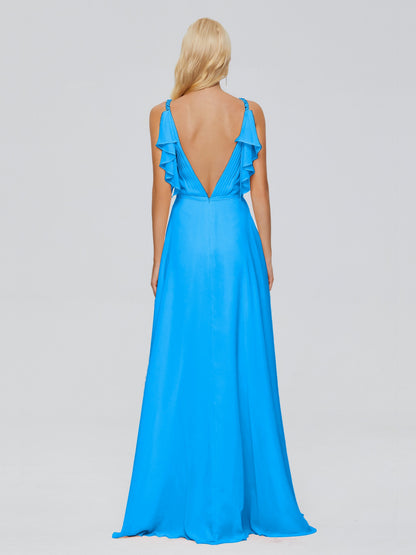 Brianna Straps V-back Chiffon Bridesmaid Dresses