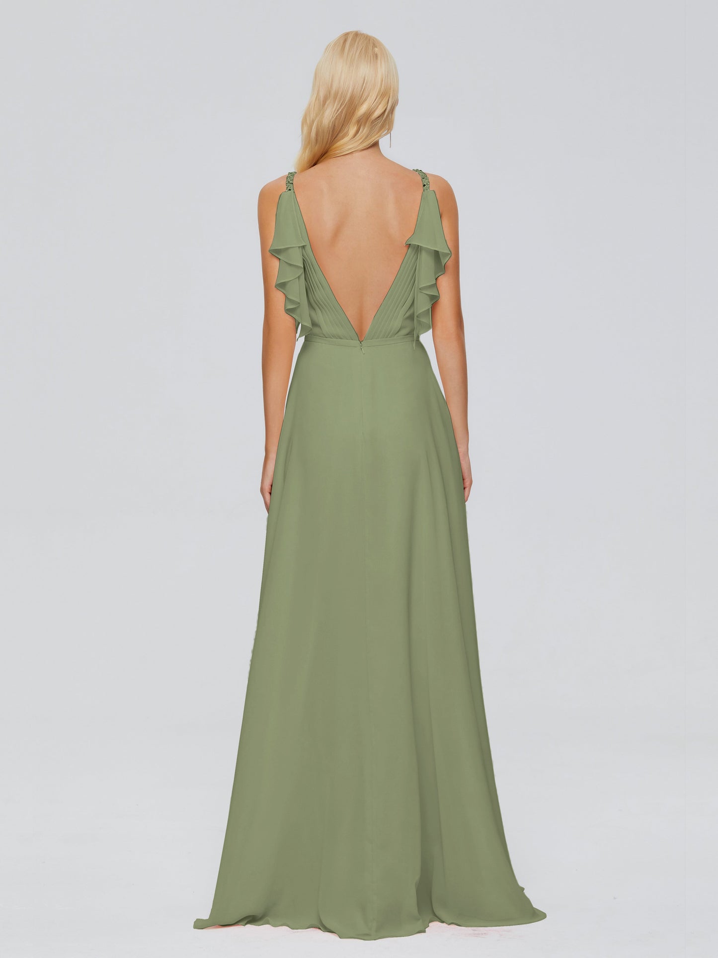 Brianna Straps V-back Chiffon Bridesmaid Dresses