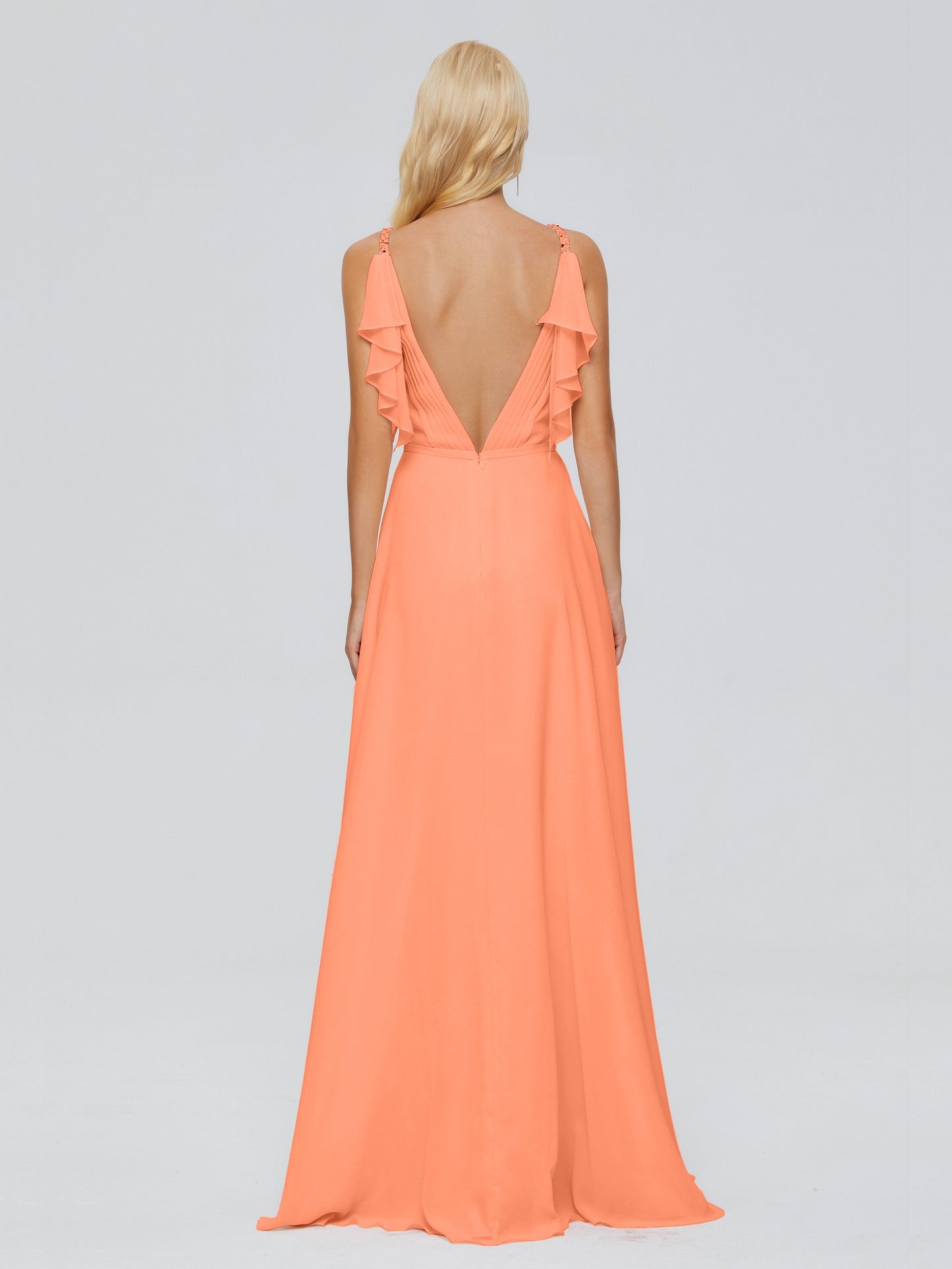 Brianna Straps V-back Chiffon Bridesmaid Dresses