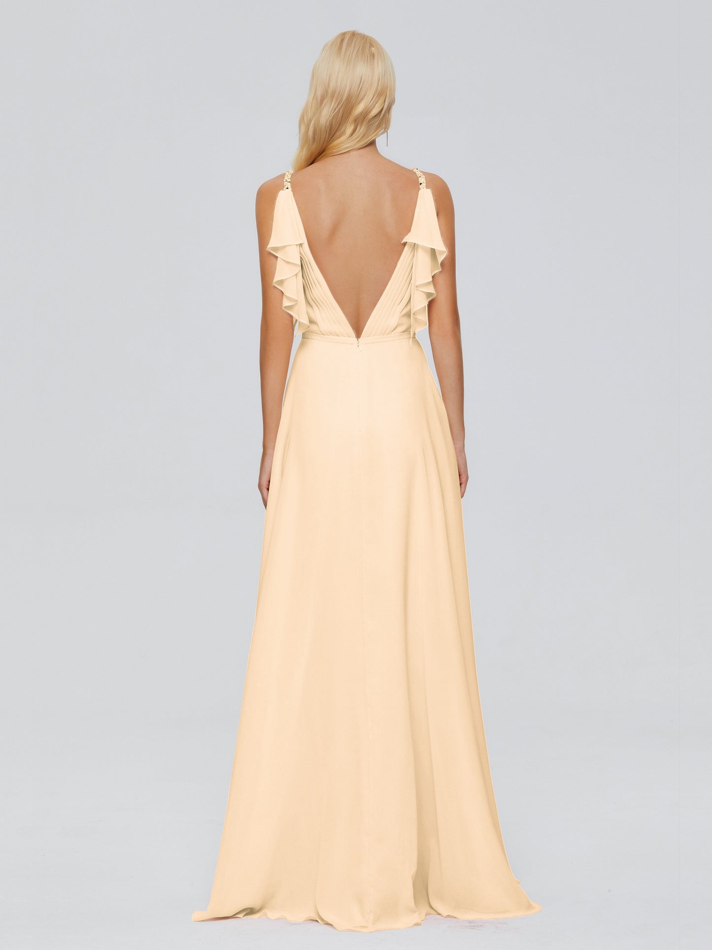 Brianna Straps V-back Chiffon Bridesmaid Dresses