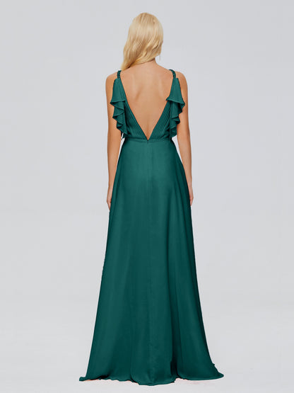 Brianna Straps V-back Chiffon Bridesmaid Dresses