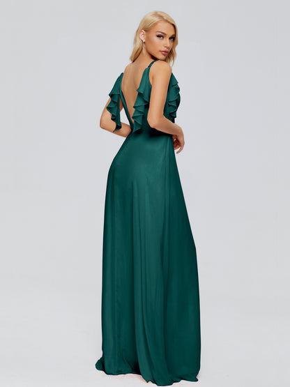 Brianna Straps V-back Chiffon Bridesmaid Dresses