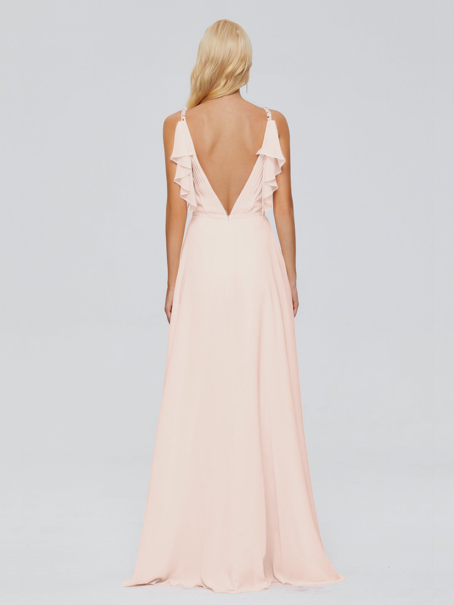 Brianna Straps V-back Chiffon Bridesmaid Dresses