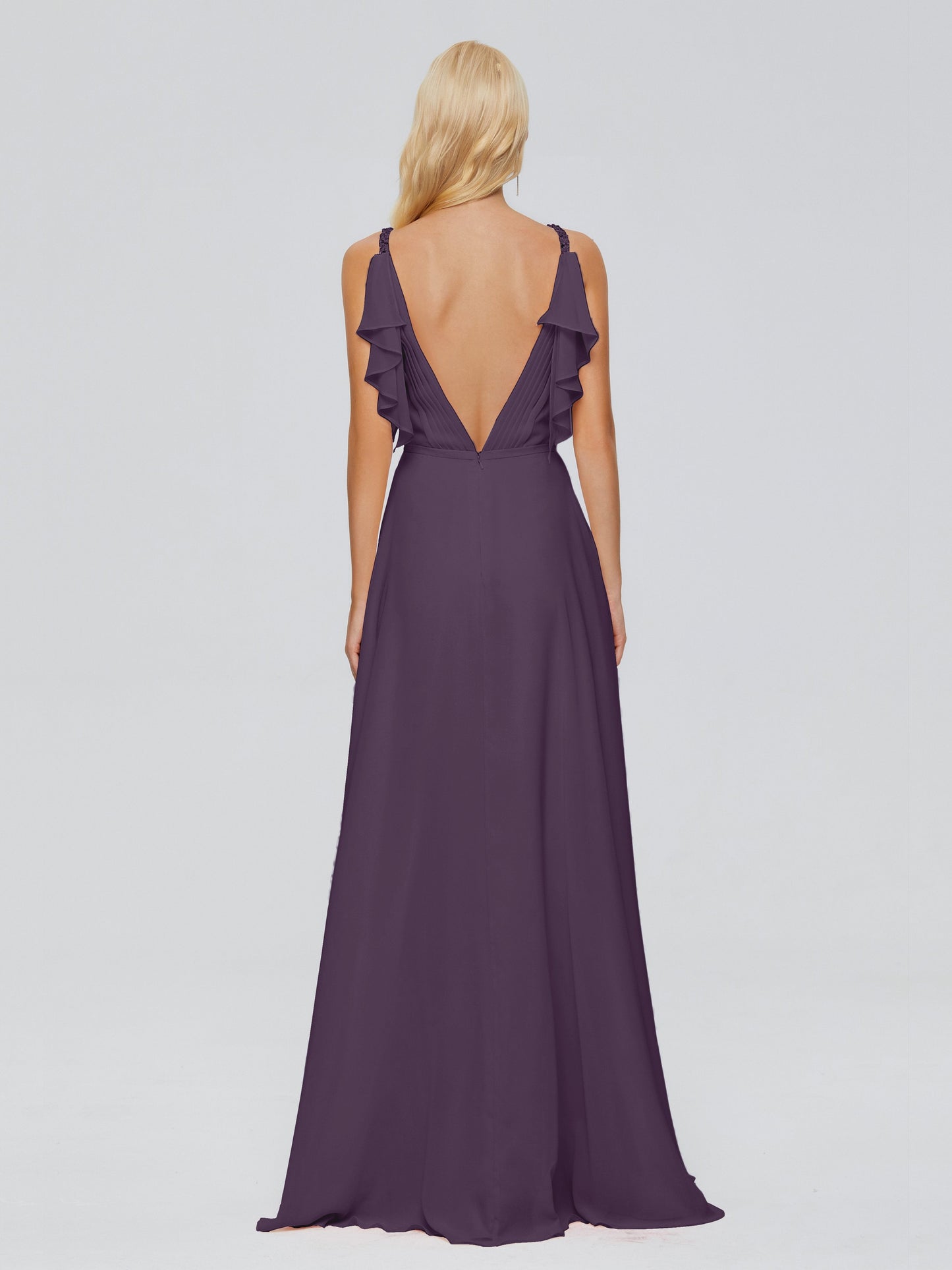 Brianna Straps V-back Chiffon Bridesmaid Dresses