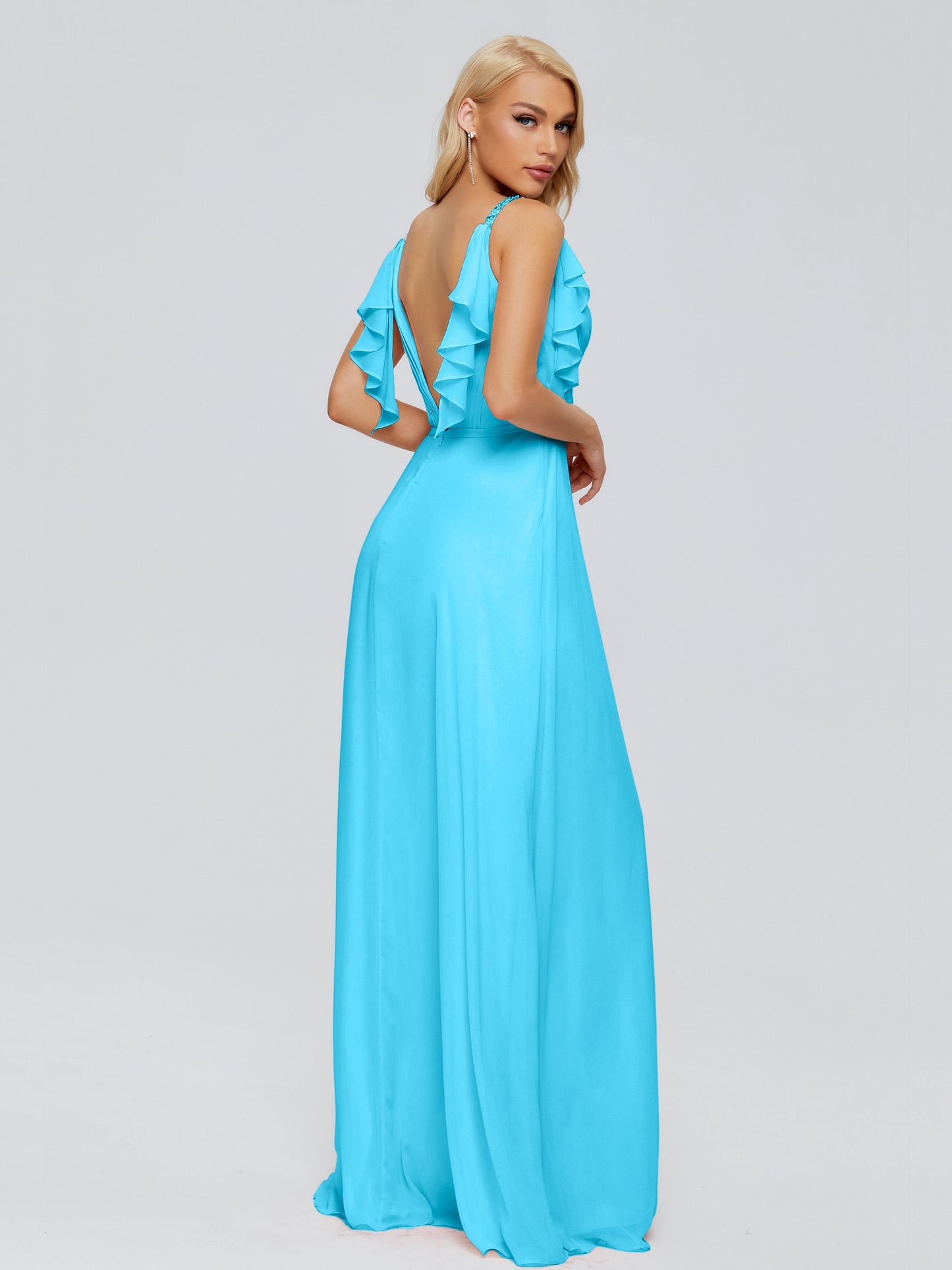 Brianna Straps V-back Chiffon Bridesmaid Dresses