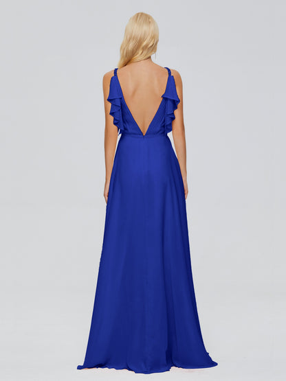 Brianna Straps V-back Chiffon Bridesmaid Dresses