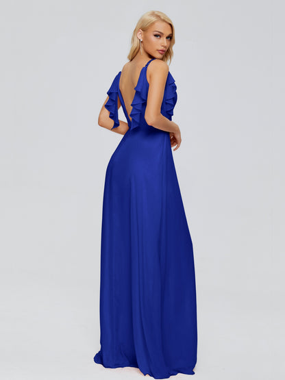 Brianna Straps V-back Chiffon Bridesmaid Dresses