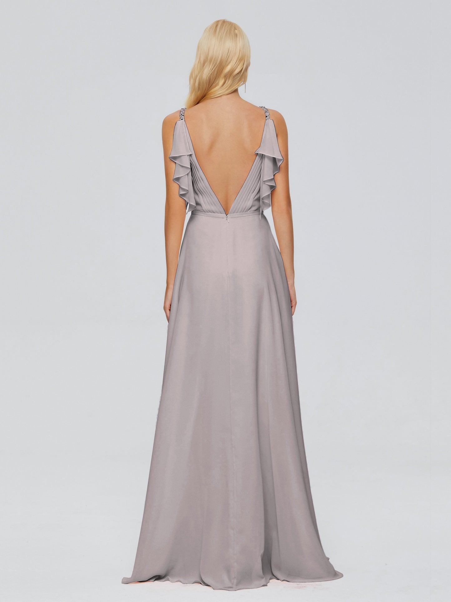Brianna Straps V-back Chiffon Bridesmaid Dresses