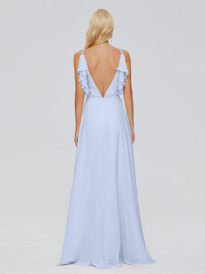 Brianna Straps V-back Chiffon Bridesmaid Dresses