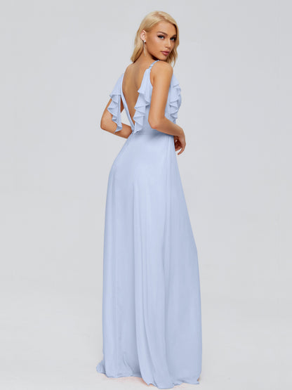 Brianna Straps V-back Chiffon Bridesmaid Dresses