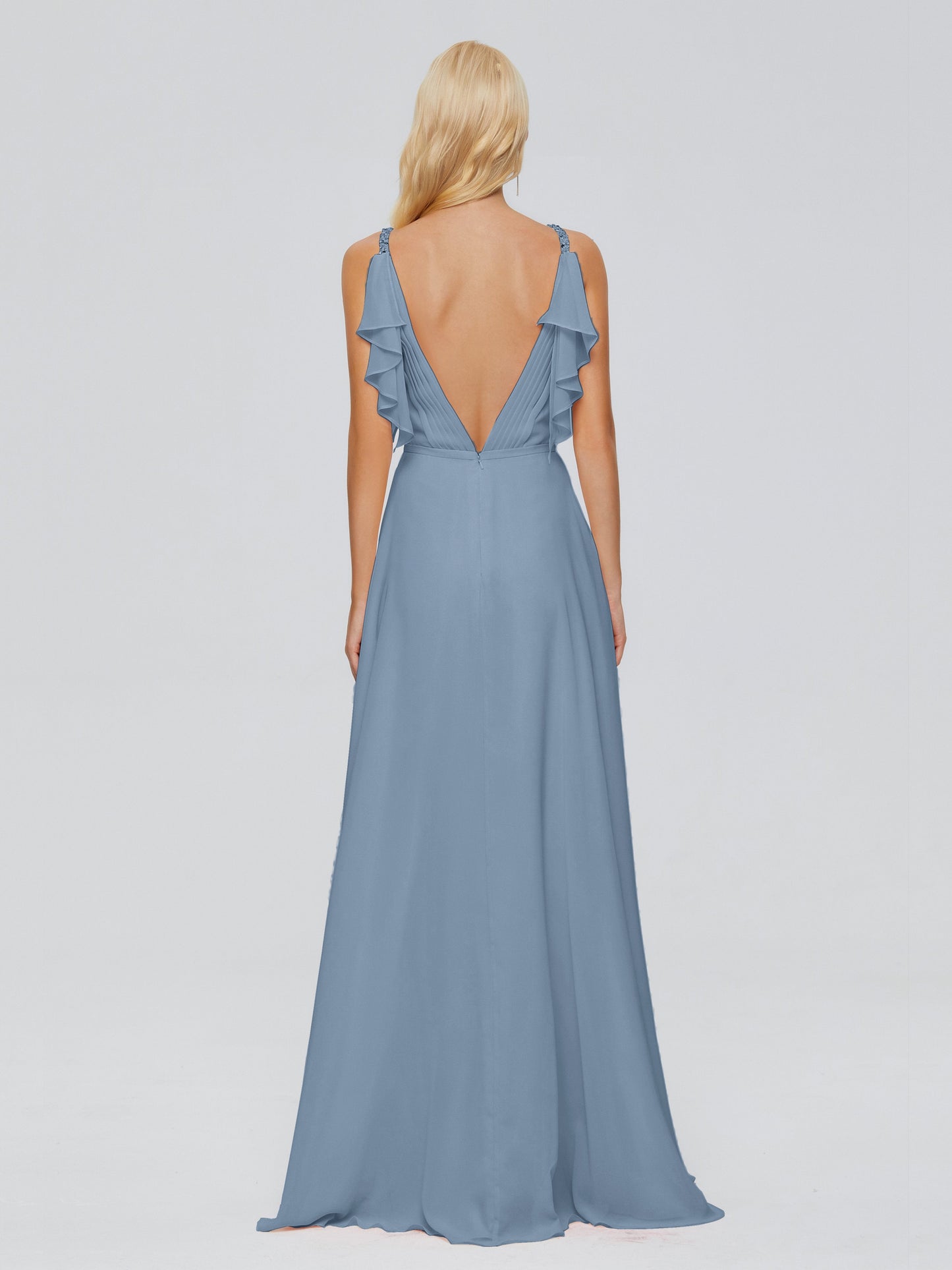 Brianna Straps V-back Chiffon Bridesmaid Dresses