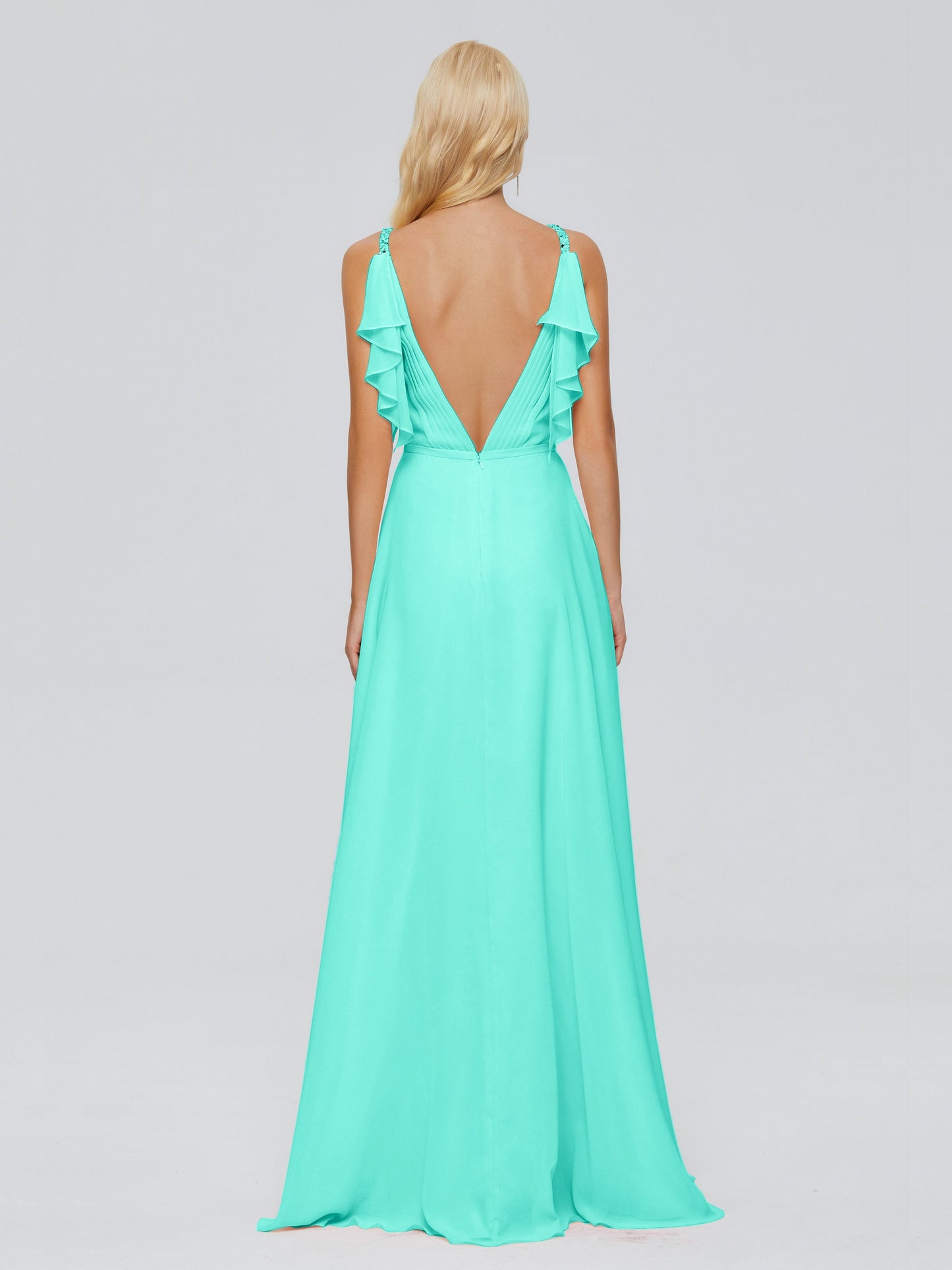 Brianna Straps V-back Chiffon Bridesmaid Dresses