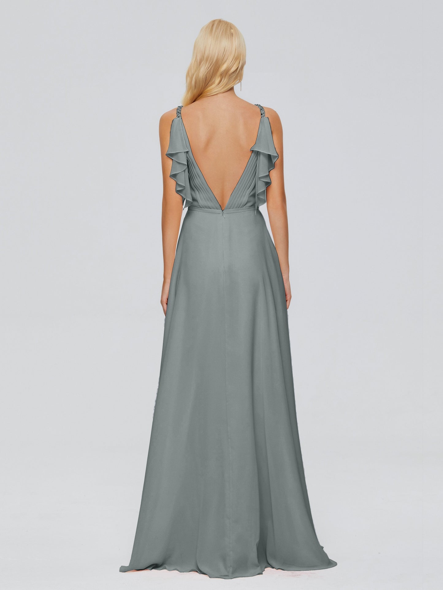 Brianna Straps V-back Chiffon Bridesmaid Dresses