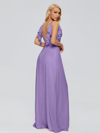 Brianna Straps V-back Chiffon Bridesmaid Dresses