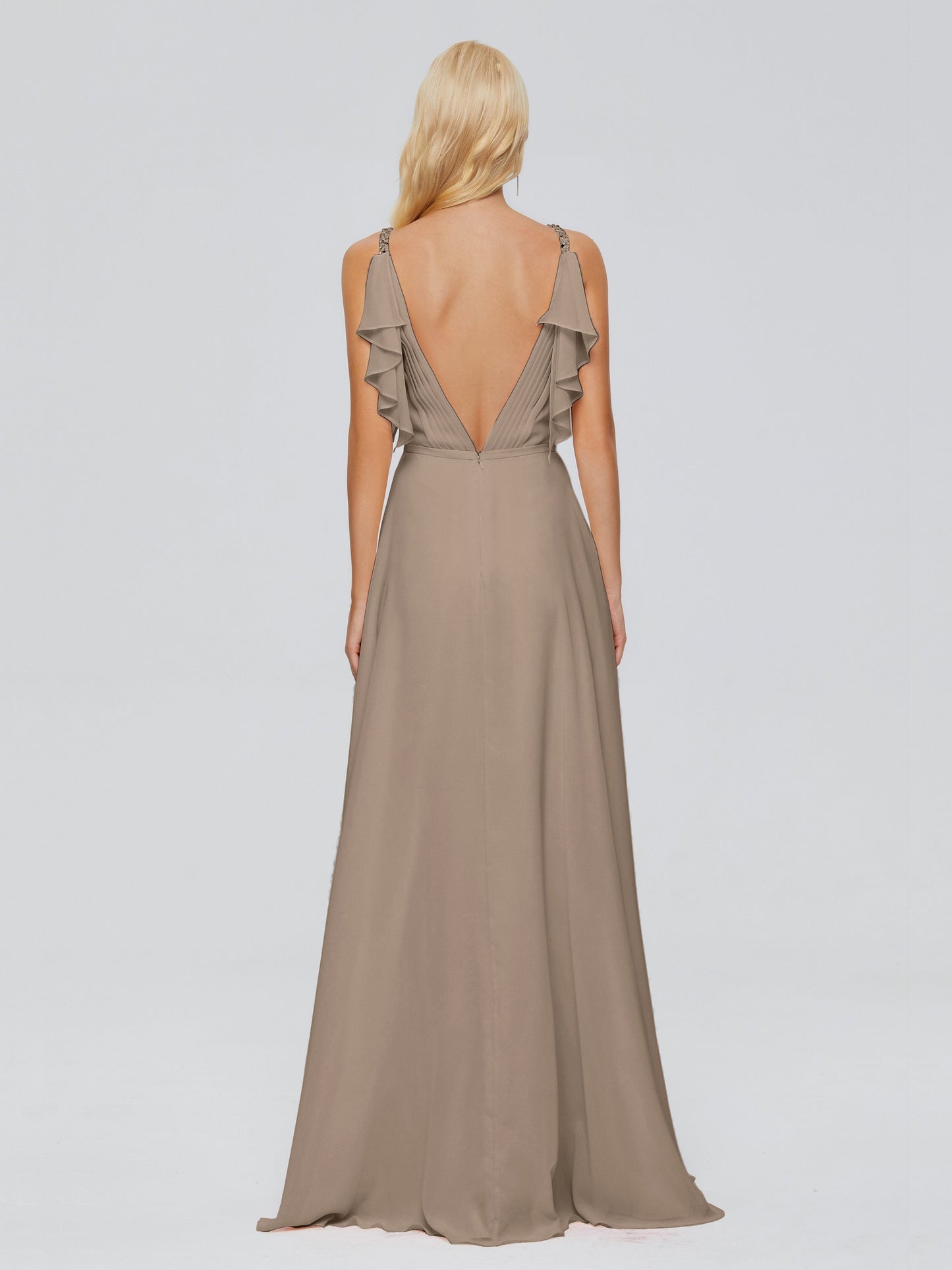 Brianna Straps V-back Chiffon Bridesmaid Dresses
