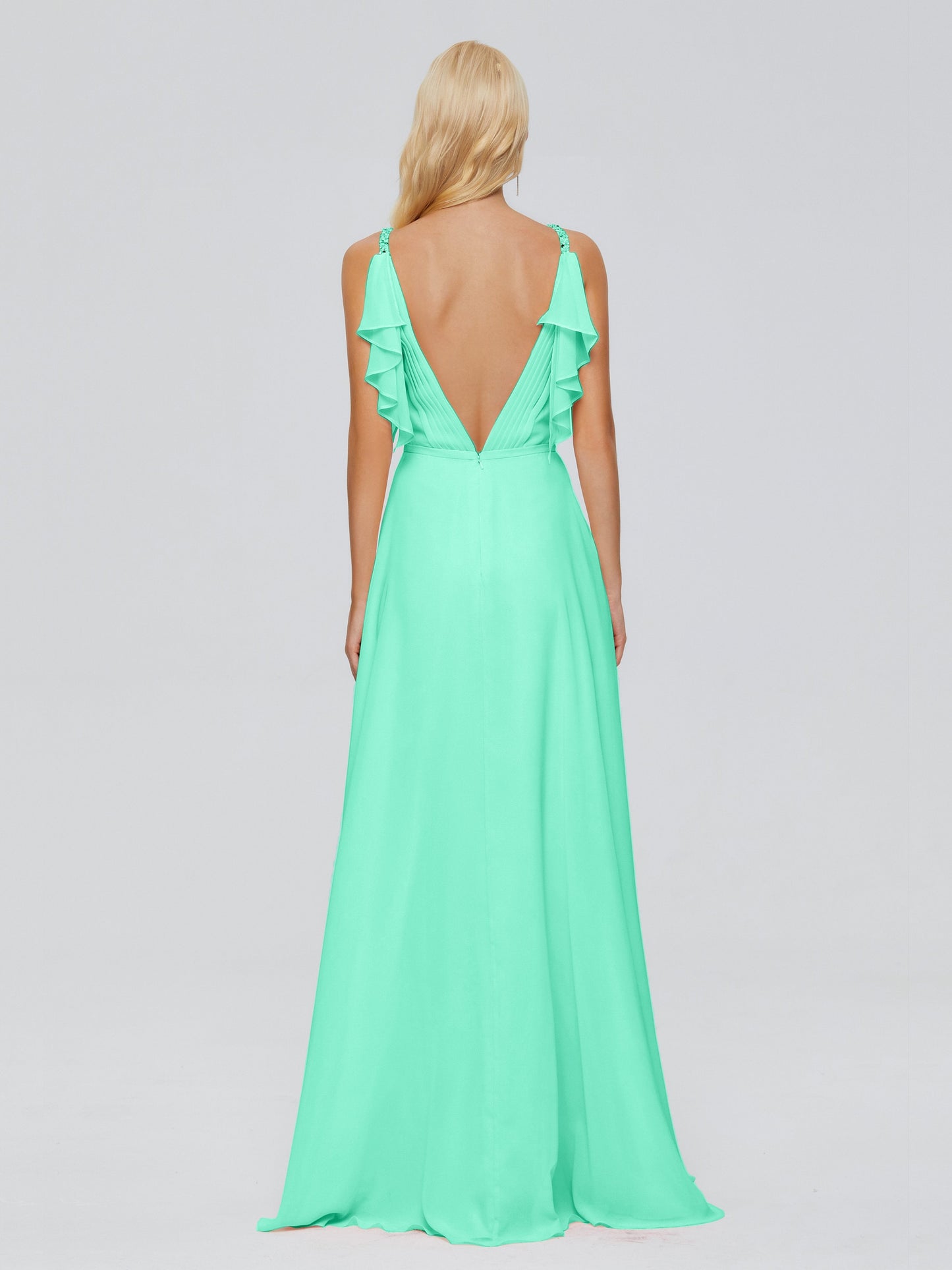 Brianna Straps V-back Chiffon Bridesmaid Dresses