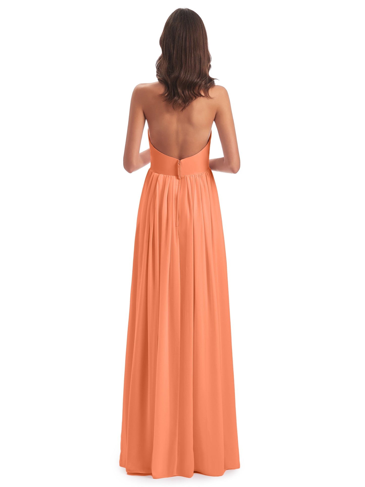 Camila A-line Halter Pleating Long Bridesmaid Dresses