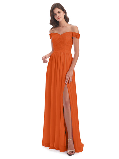 Charlotte Floor Length Off The Shoulder Bridesmaid Dresses
