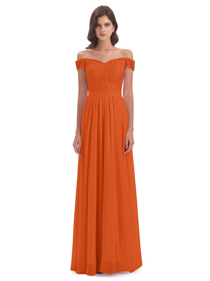 Charlotte Floor Length Off The Shoulder Bridesmaid Dresses