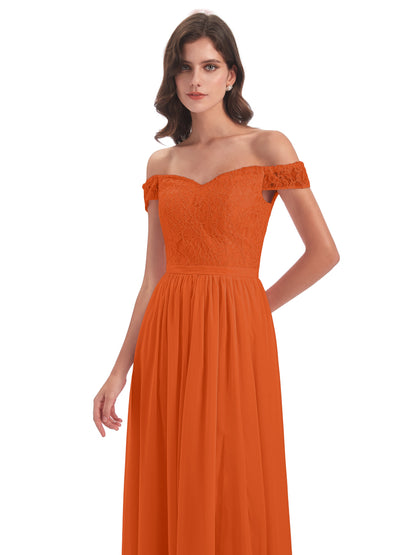 Charlotte Floor Length Off The Shoulder Bridesmaid Dresses