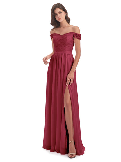 Charlotte Floor Length Off The Shoulder Bridesmaid Dresses